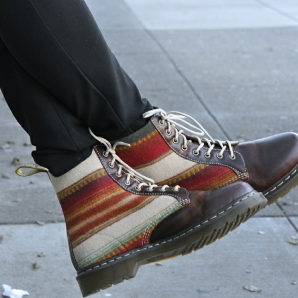 Dr. Martens x Pendalton in Tan Beige Stripe